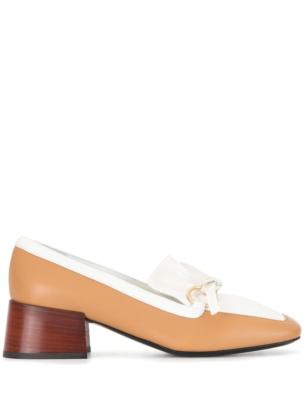 

LOEWE contrast panel bow pumps - White