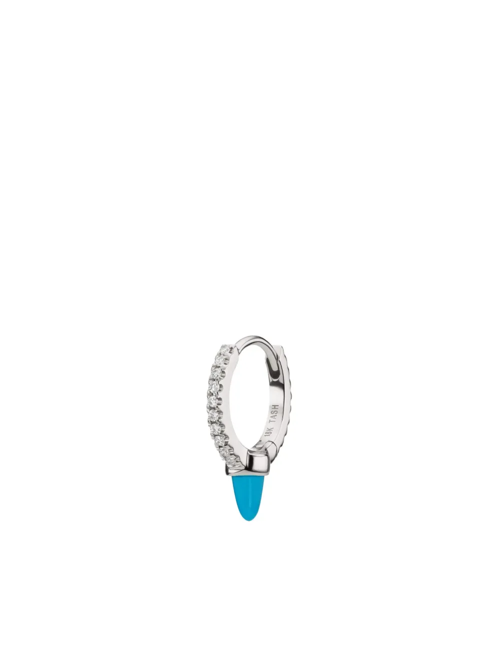 MARIA TASH 18k white gold Spike turquoise and diamond single earring - MARIA TASH 18k white gold Spike turquoise and diamond single earring -