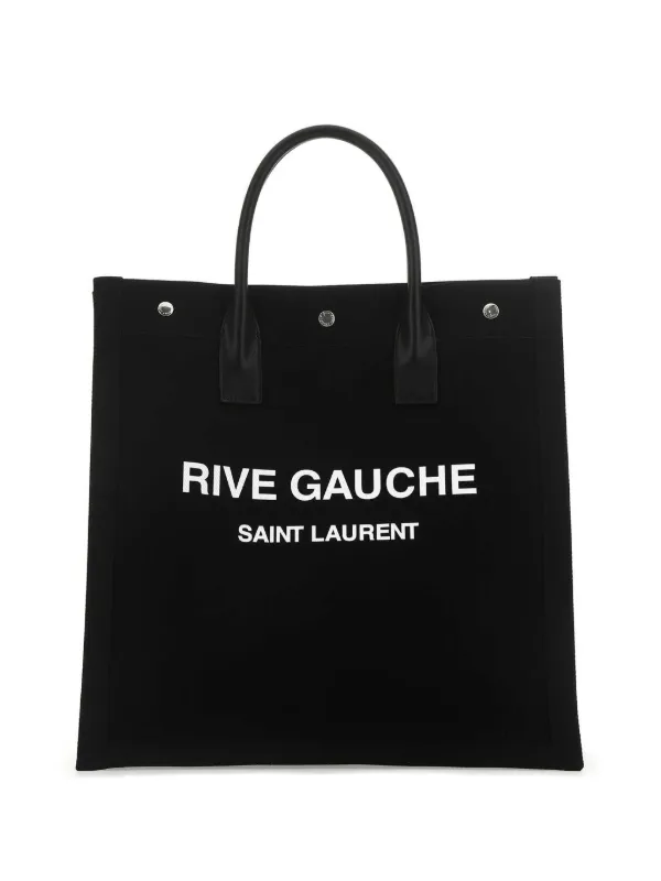 Saint Laurent Rive Gauche Canvas Tote Bag Black FARFETCH CA