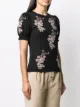 Etro floral-knit puff sleeves top