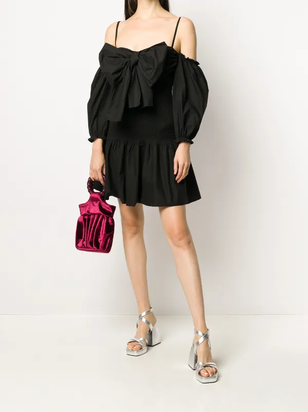 red valentino black bow dress Red Valentino Bow-detail Poplin Dress