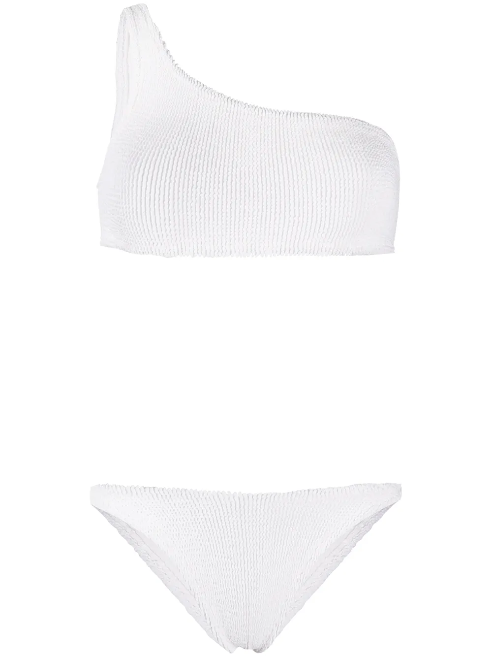 Click to view more detailed imagery on our partner's website Hunza G Nancy One-shoulder Bikini In White