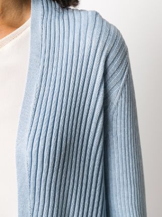 buttonless ribbed-knit cardigan展示图