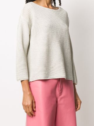 boat-neck ribbed-knit jumper展示图