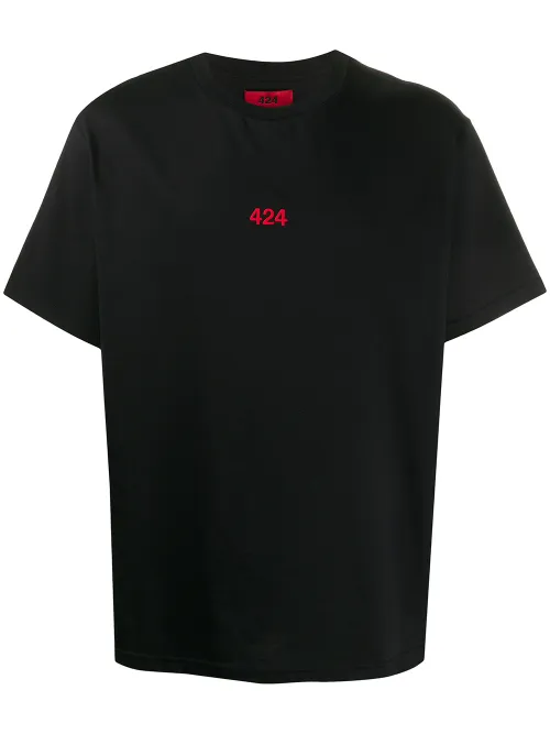 T-shirt à logo brodé - Noir - 424 - Modalova