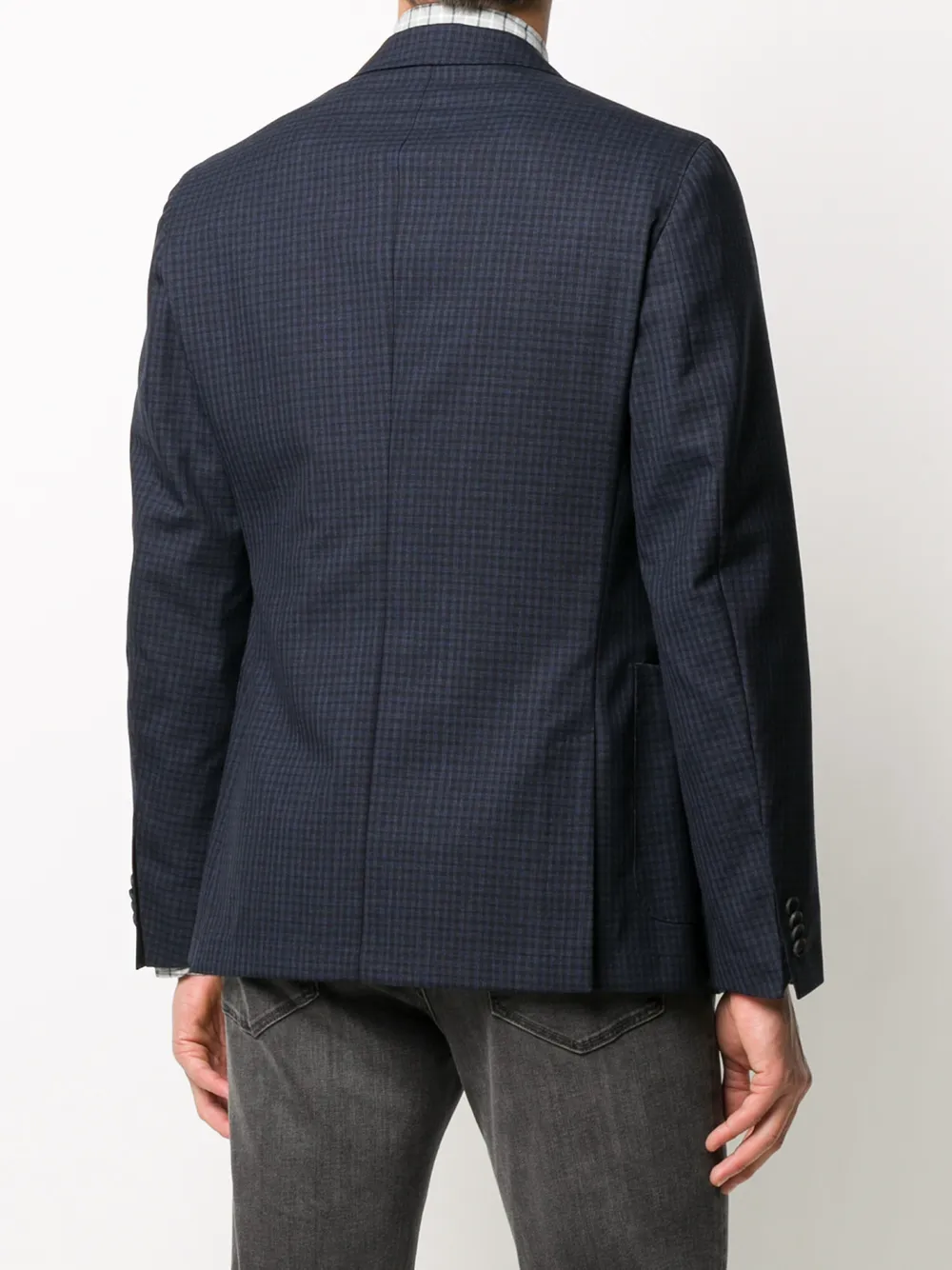 BOSS Geruite blazer Blauw