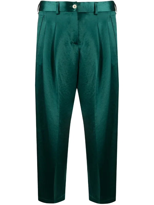 turquoise cropped trousers