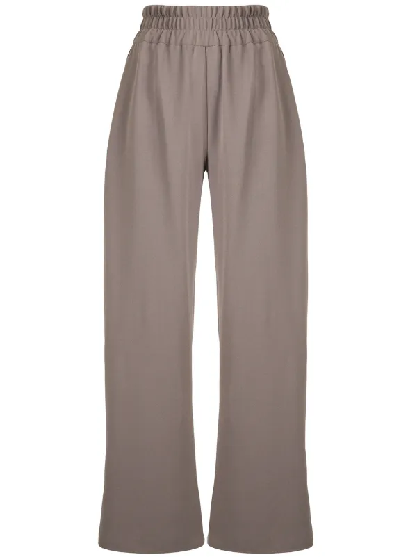 tan flared trousers