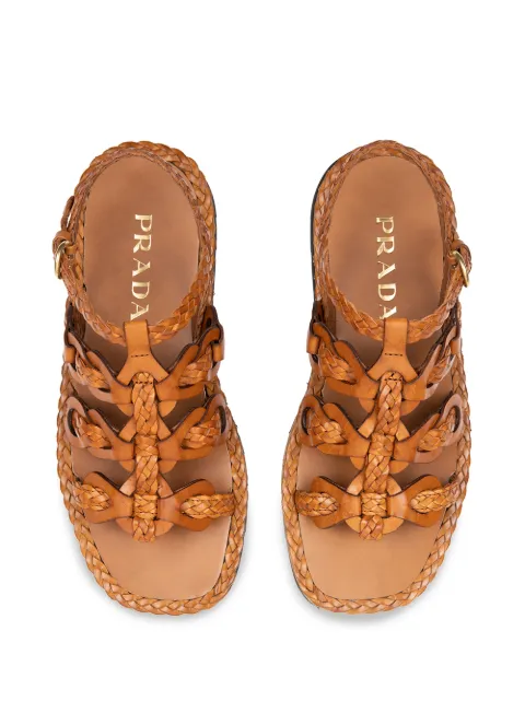 prada woven leather sandals