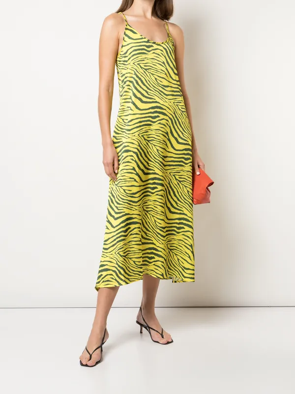 yellow zebra print dress