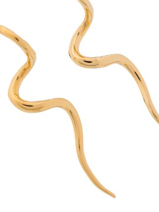 gold tone polished swirl earrings展示图