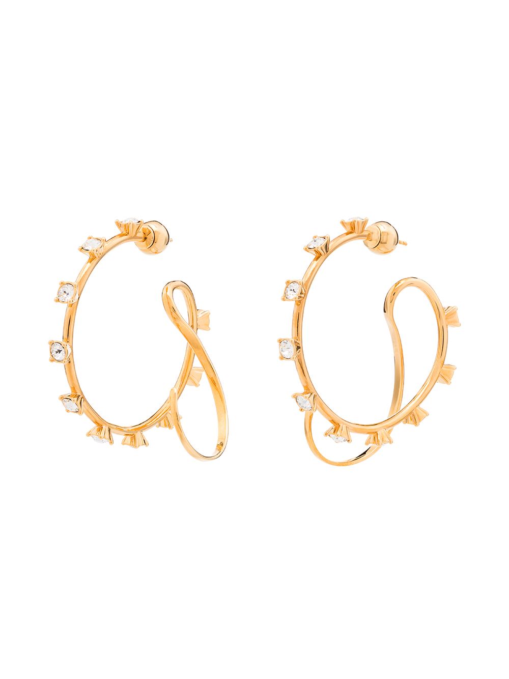 фото Panconesi gold-plated crystal hoop earrings