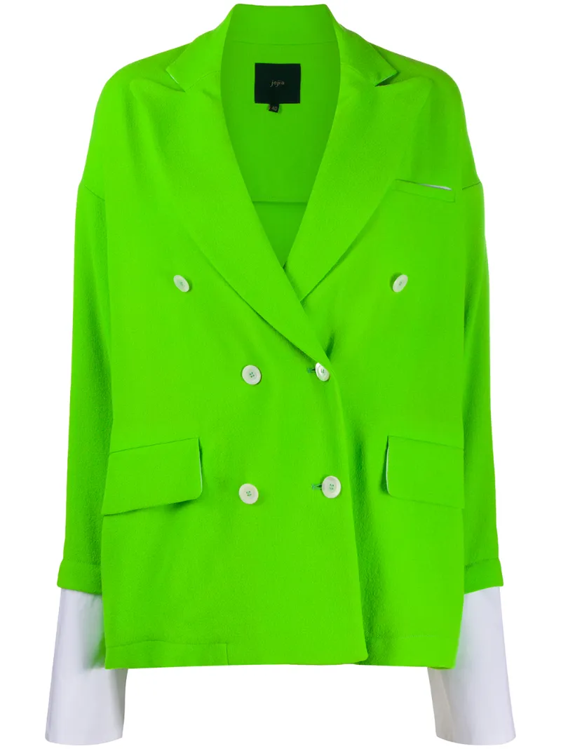 Click to view more detailed imagery on our partner's website Jejia Slit-sleeves Wool Blazer In Green