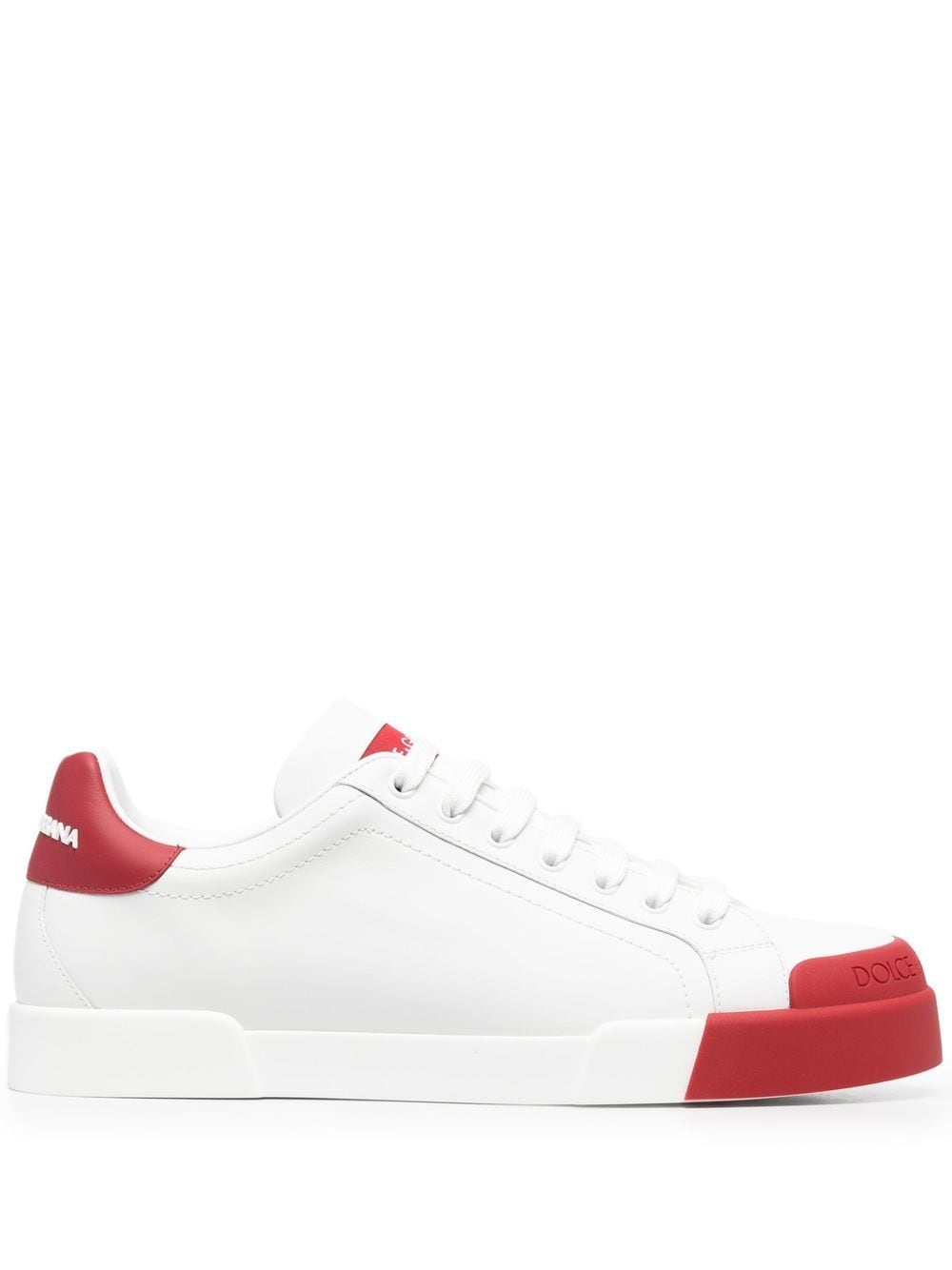 Shop Dolce & Gabbana Portofino Two-tone Sneakers In White