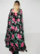 Richard Quinn floral-print cape-back gown