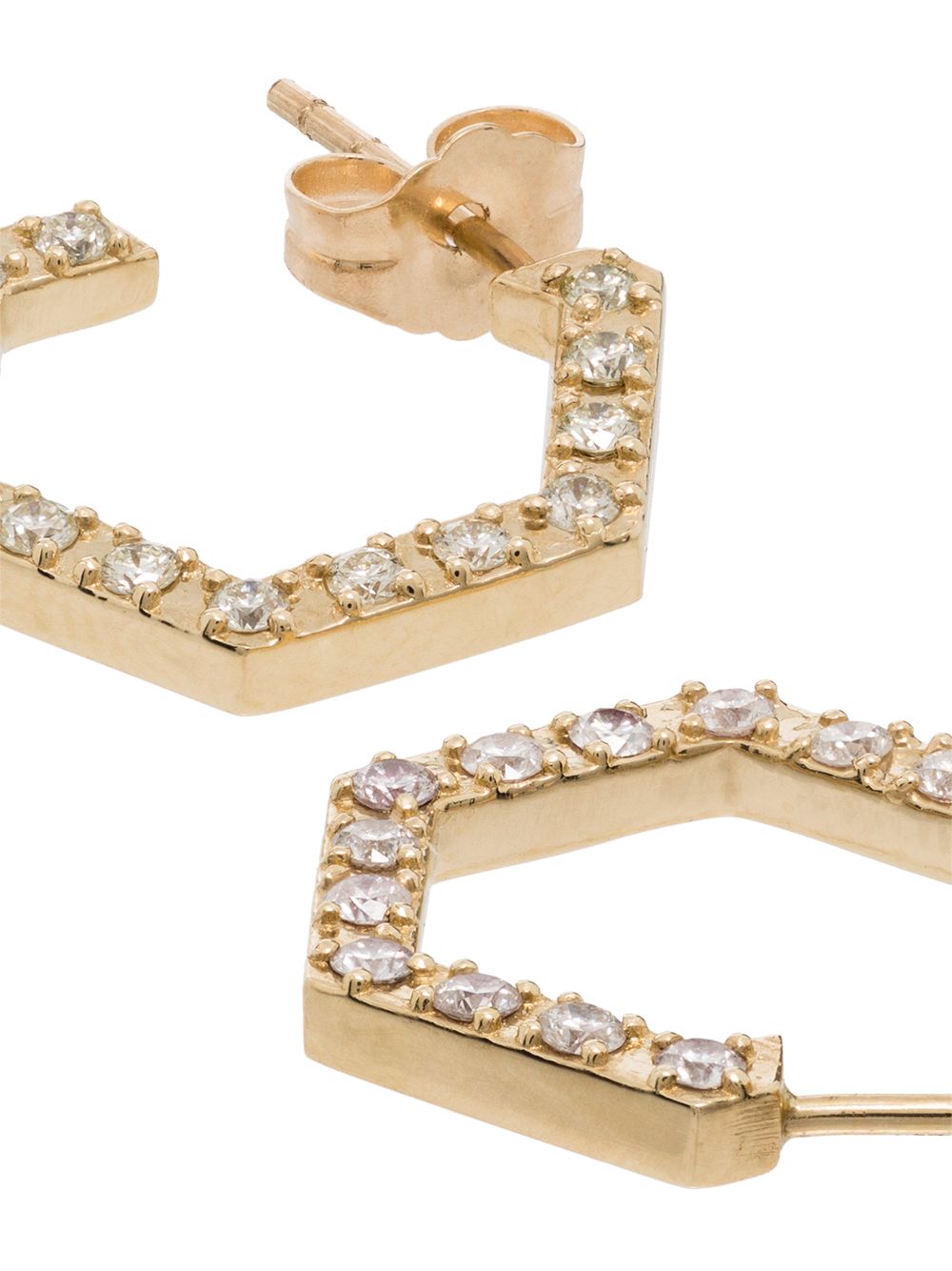 фото Loren stewart diamond-embellished hexagon earrings