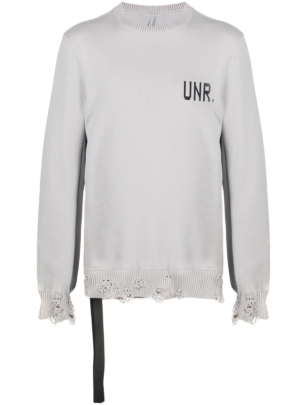 Ben Taverniti Unravel Project Distressed Logo Print Sweatshirt In Grau