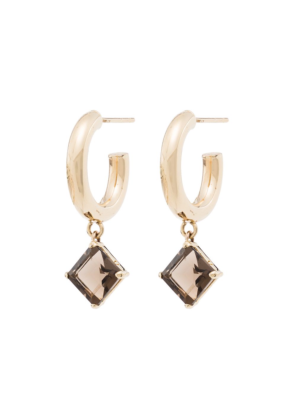 фото Loren stewart 10kt gold quartz hoop earrings