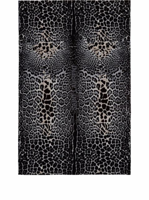 Saint Laurent leopard-print-logo towel