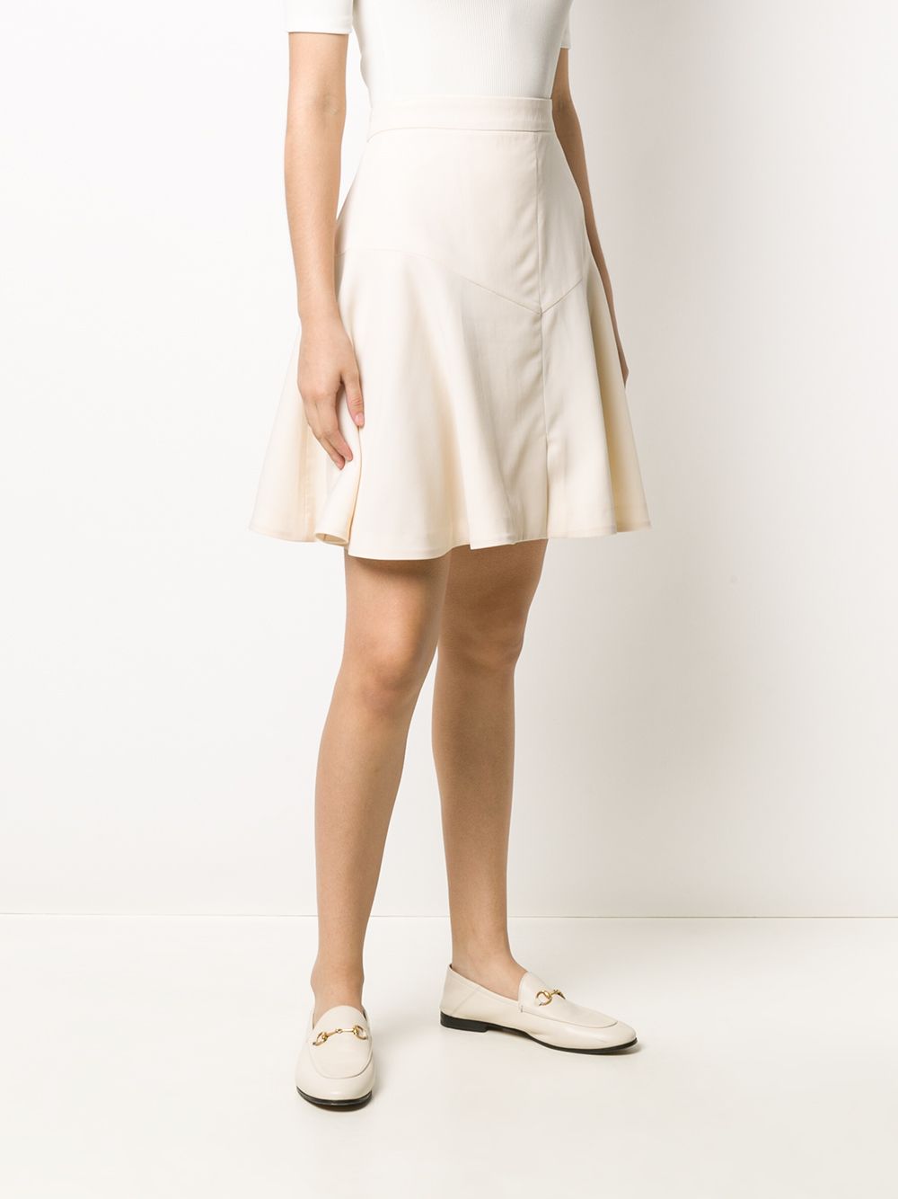 Pre-owned Saint Laurent 2000s Flared Short Skirt In Neutrals