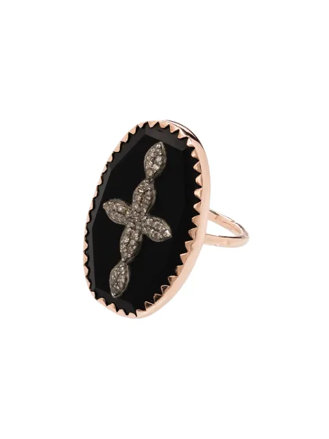 Pascale Monvoisin 9kt rose gold Bowie N°3 diamond cross ring