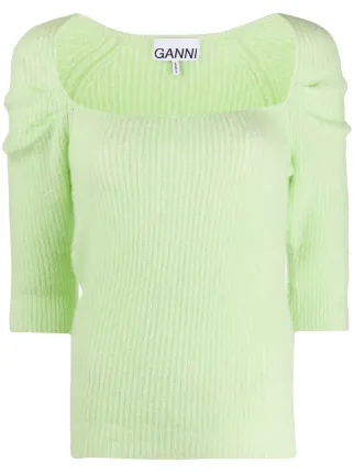 ganni green jumper