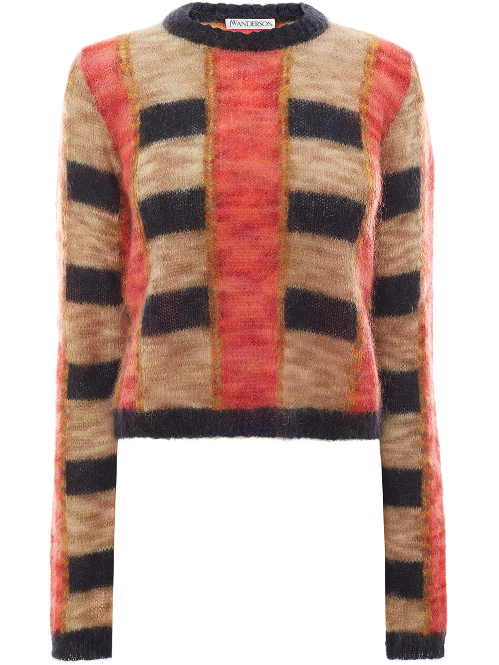Click to view more detailed imagery on our partner's website Jw Anderson Striped-knit Cropped Sweater In Beige In Neutrals