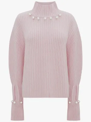 pearl collar jumper in pink | JW Anderson