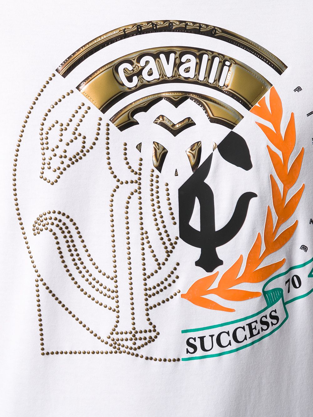 фото Roberto cavalli футболка с принтом и заклепками