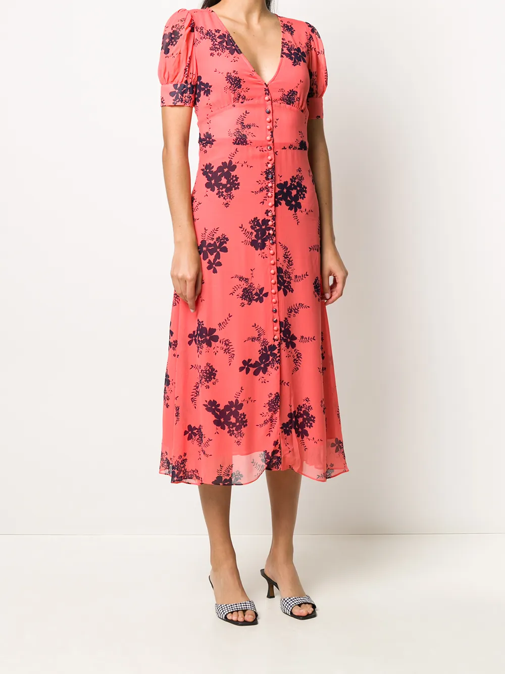 michael kors floral chiffon dress