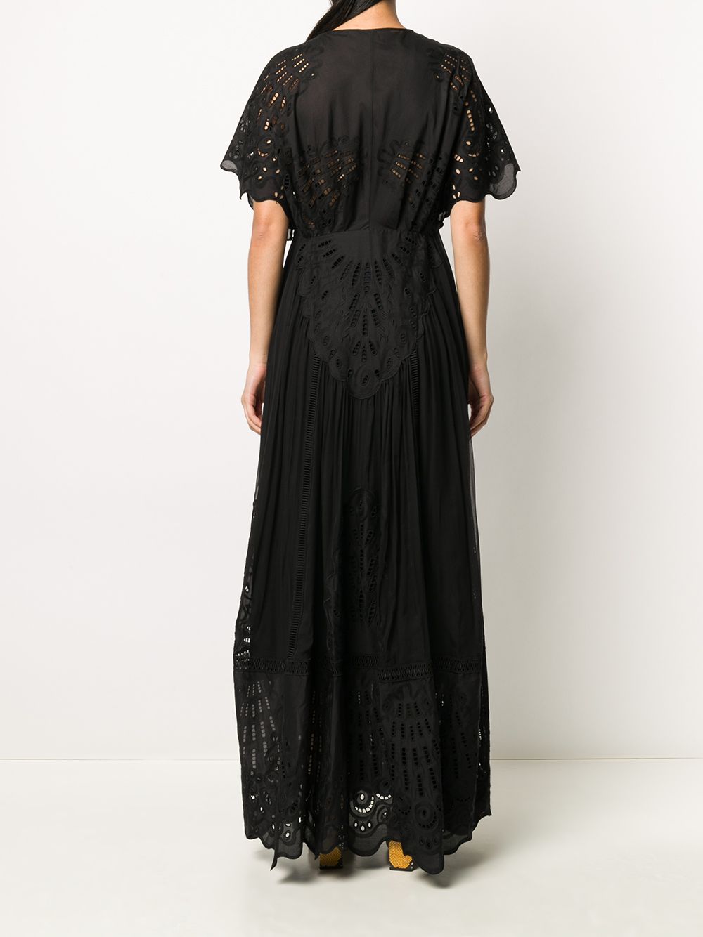 Alberta Ferretti Maxi-jurk met borduurwerk Zwart