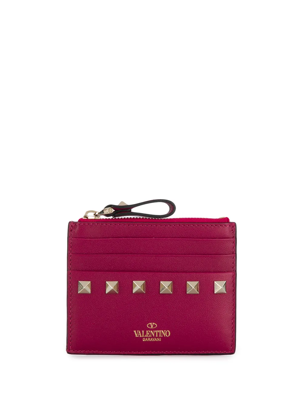 

Valentino Garavani Rockstud zip-top cardholder - Red