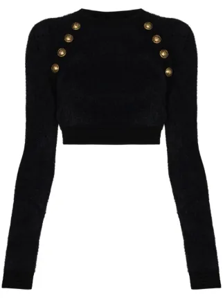 fluffy white cropped jumper