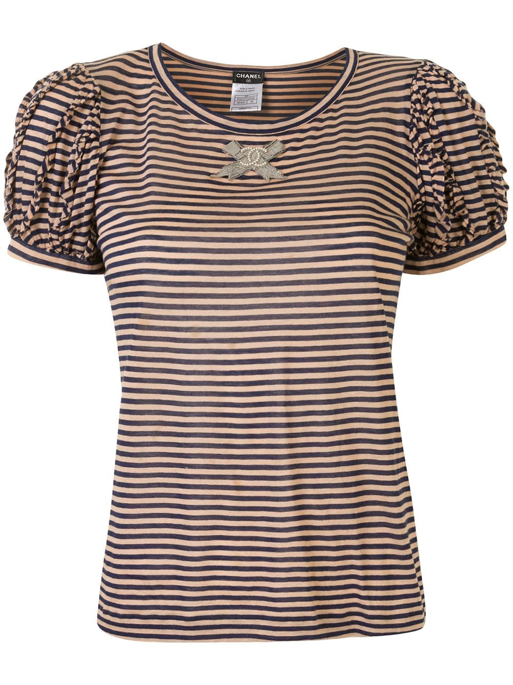 Pre-owned Chanel 2009 Cc Short Sleeve Top In Brown