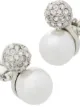 Kenneth Jay Lane  pavé crystal pearl clip earrings