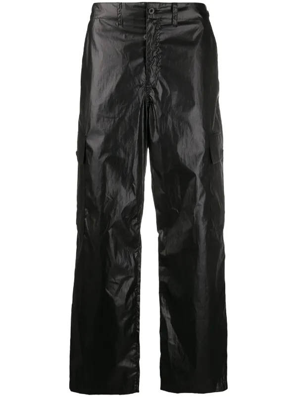 black wide leg cargo trousers