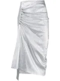 Rabanne ruched metallic midi skirt - Silver