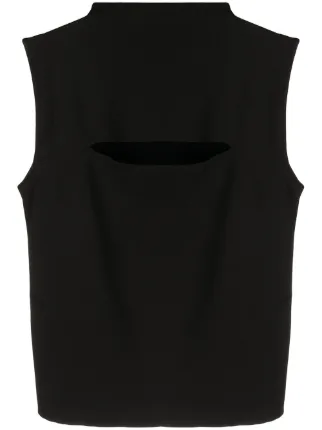 white high neck vest