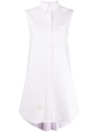 collared sleeveless shirt dress