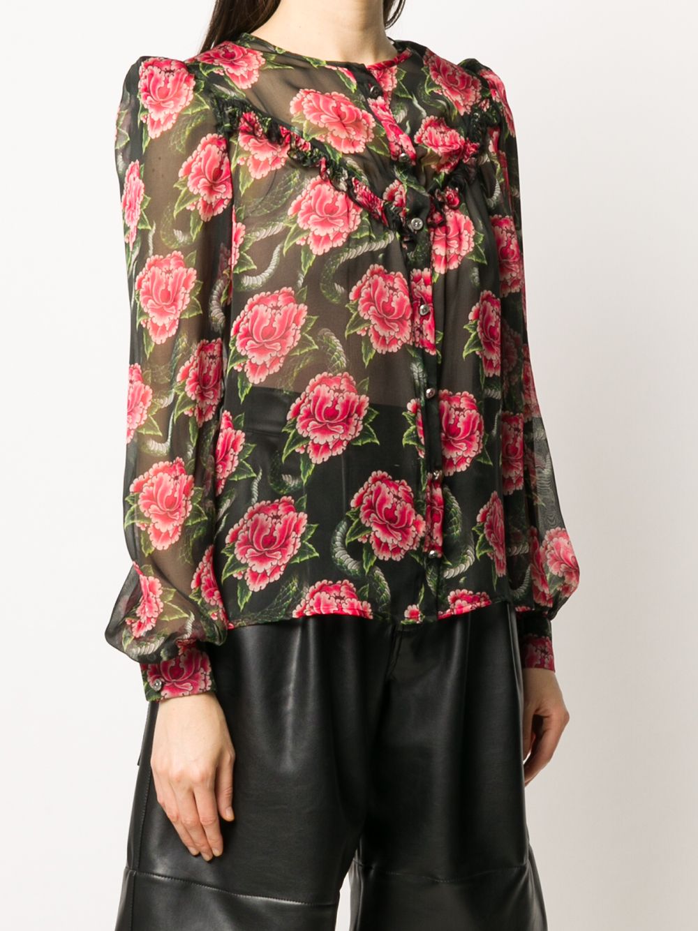 фото John richmond блузка с цветочным принтом