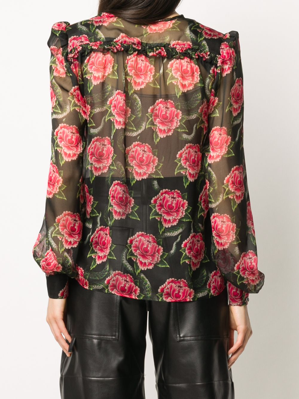 фото John richmond блузка с цветочным принтом