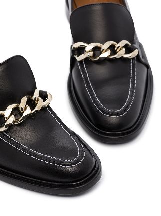 black Marittima leather loafers展示图