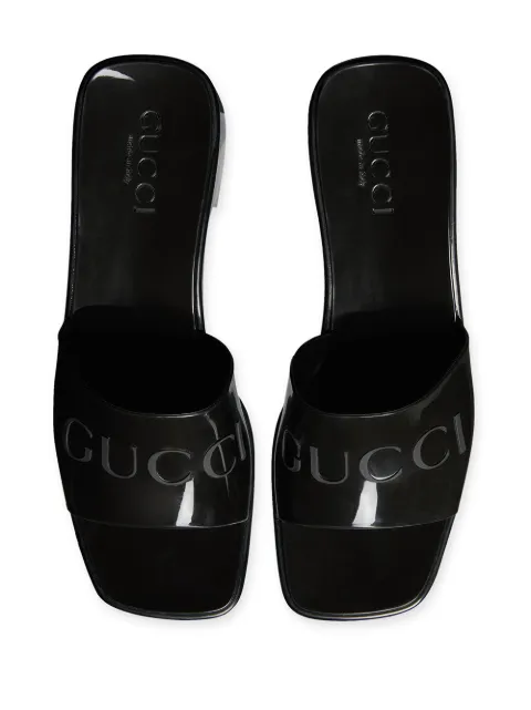 gucci logo embossed sandals