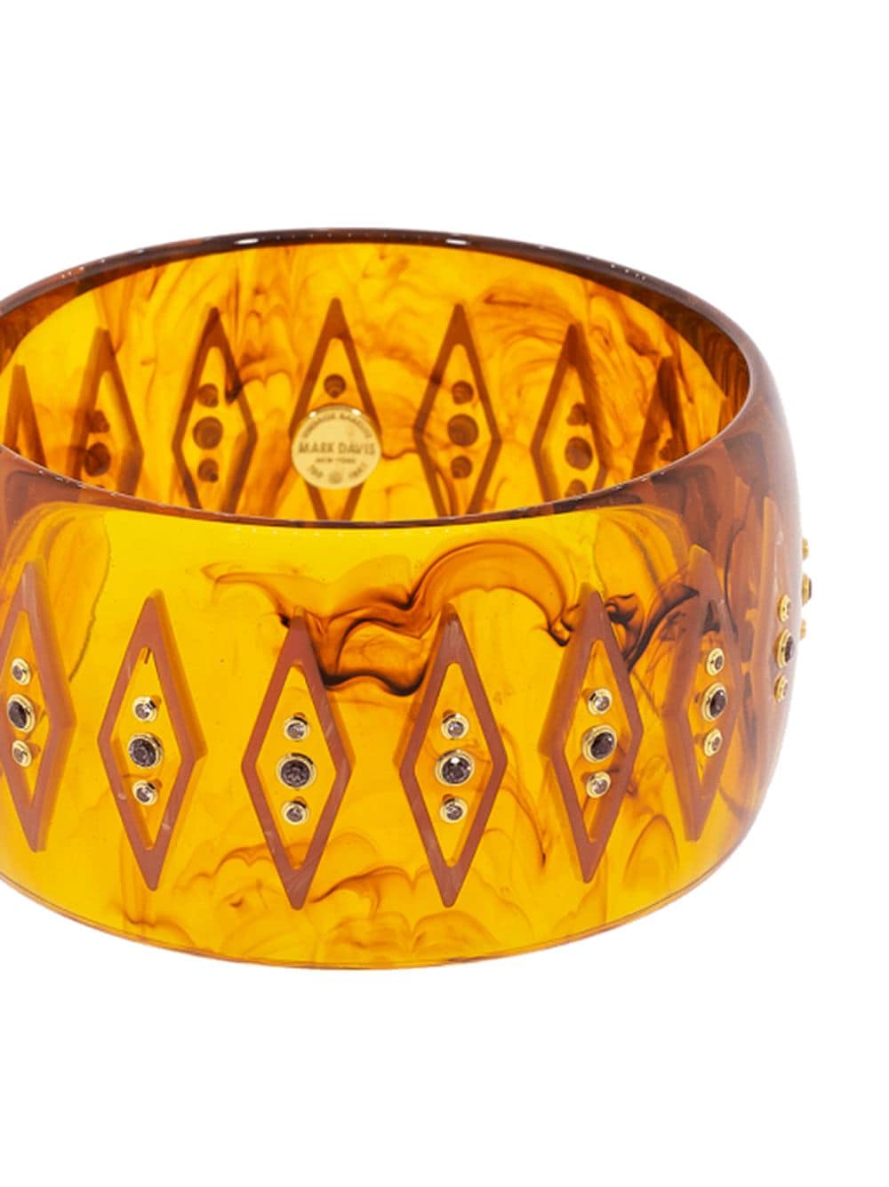 Image 2 of Mark Davis 18kt gold sapphire bakelite bangle bracelet