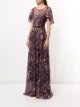 Marchesa Notte sequin drape sleeves gown