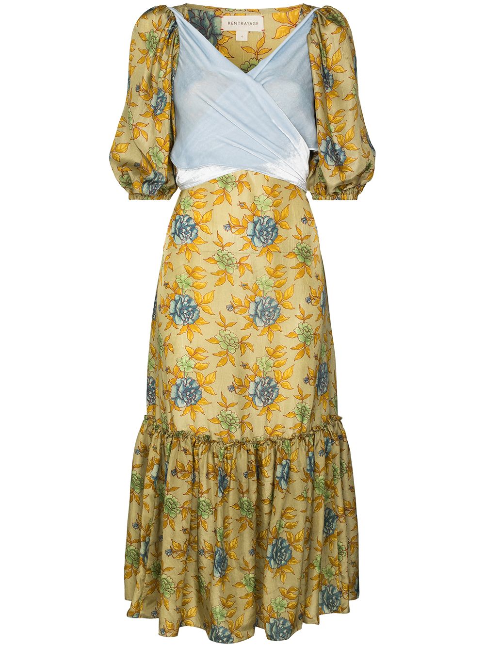 фото Rentrayage pleated floral-print silk dress