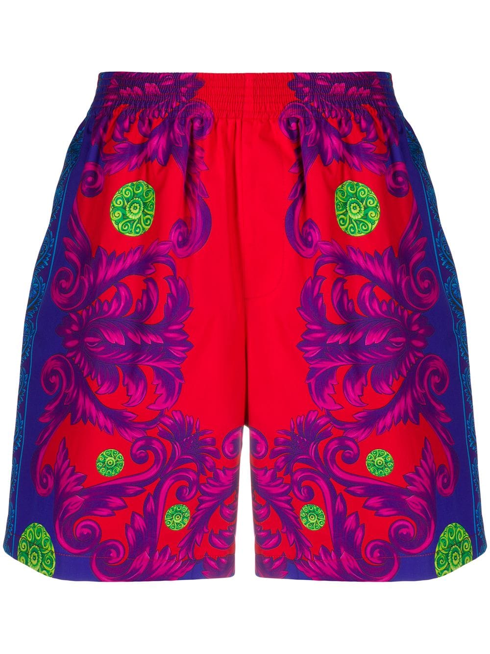 Shop Versace Medusa Trionfo Print Shorts In Red