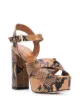 Image 2 of Paris Texas snakeskin-effect 130mm block-heel sandals
