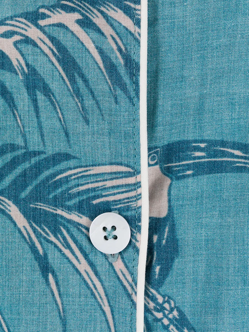 Desmond & Dempsey Bocas Printed Cotton Pyjama Set In Blue