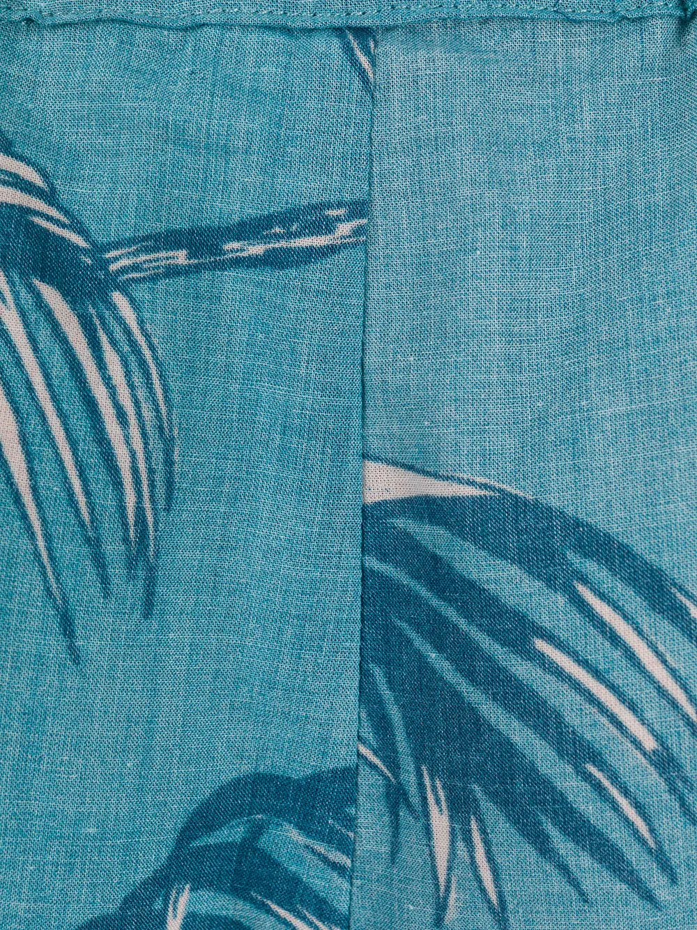 Desmond & Dempsey Bocas Printed Cotton Pyjama Set In Blue